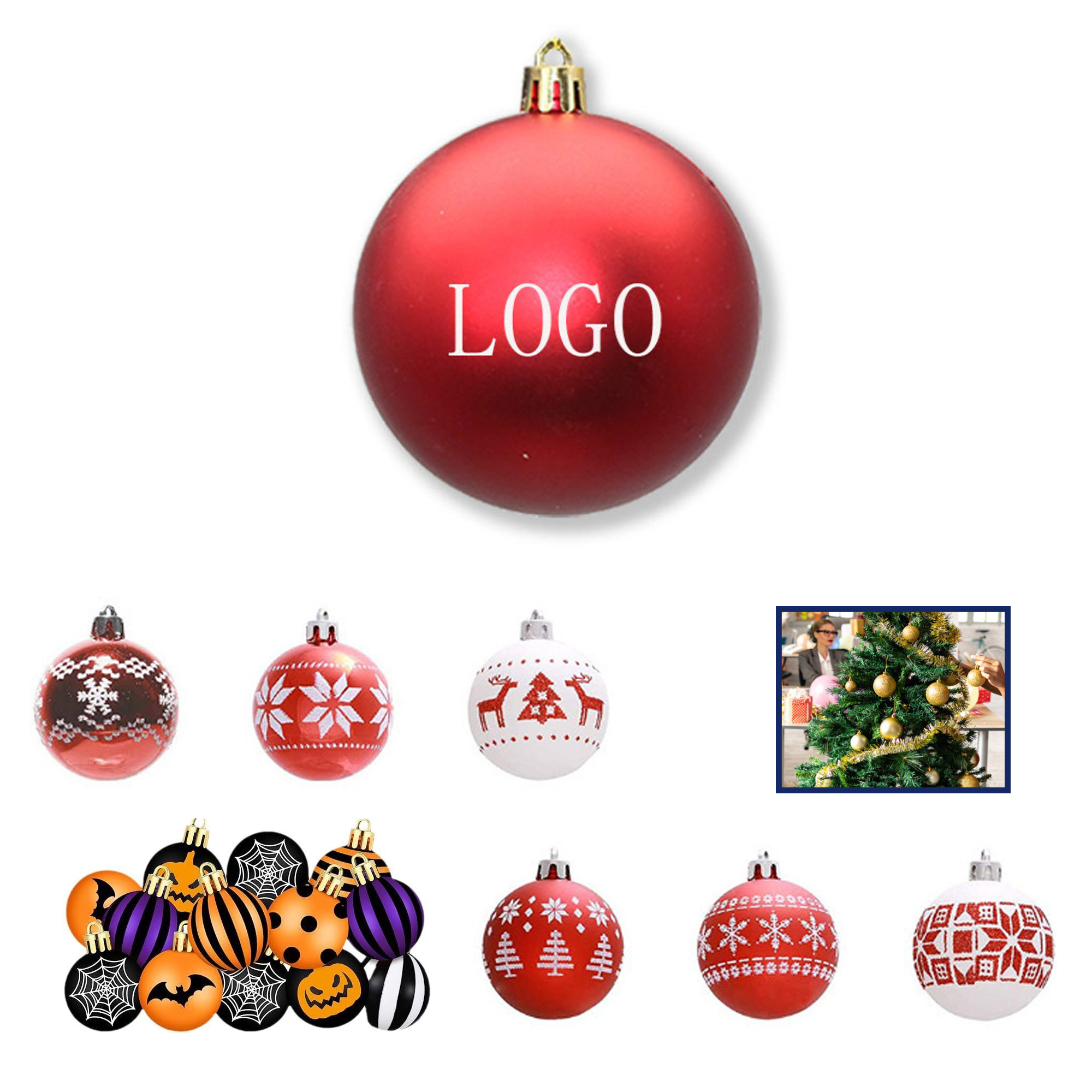 Metallic Coated Christmas Tree Ball Ornaments 4