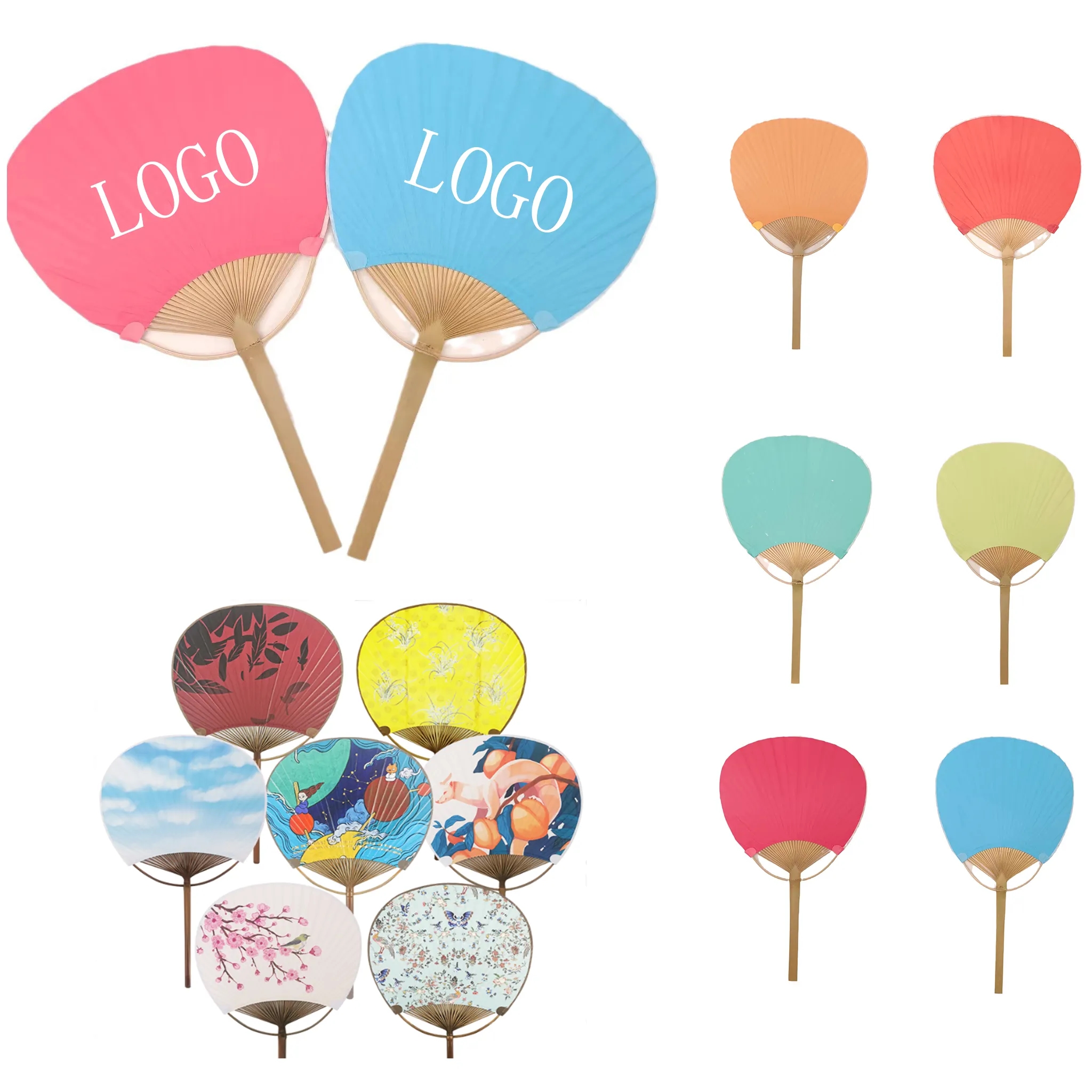 Paddle Fan Paper with Bamboo Handle 2