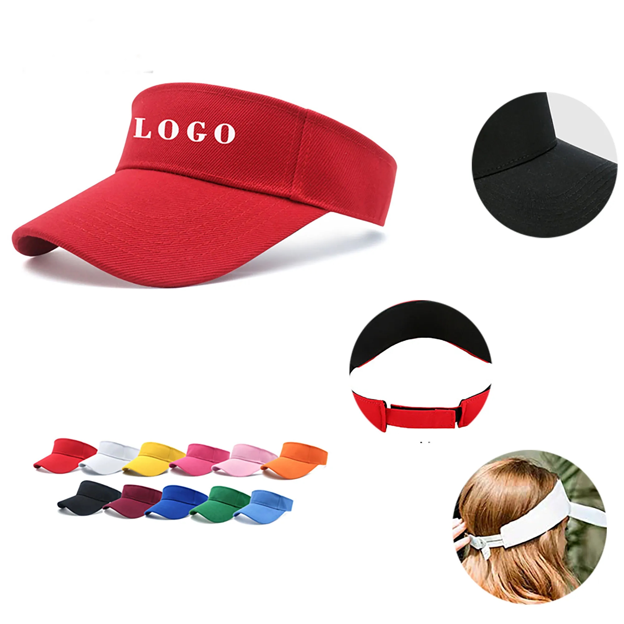 Pure Cotton Sun-shading Visor Hat (MOQ 20pcs)