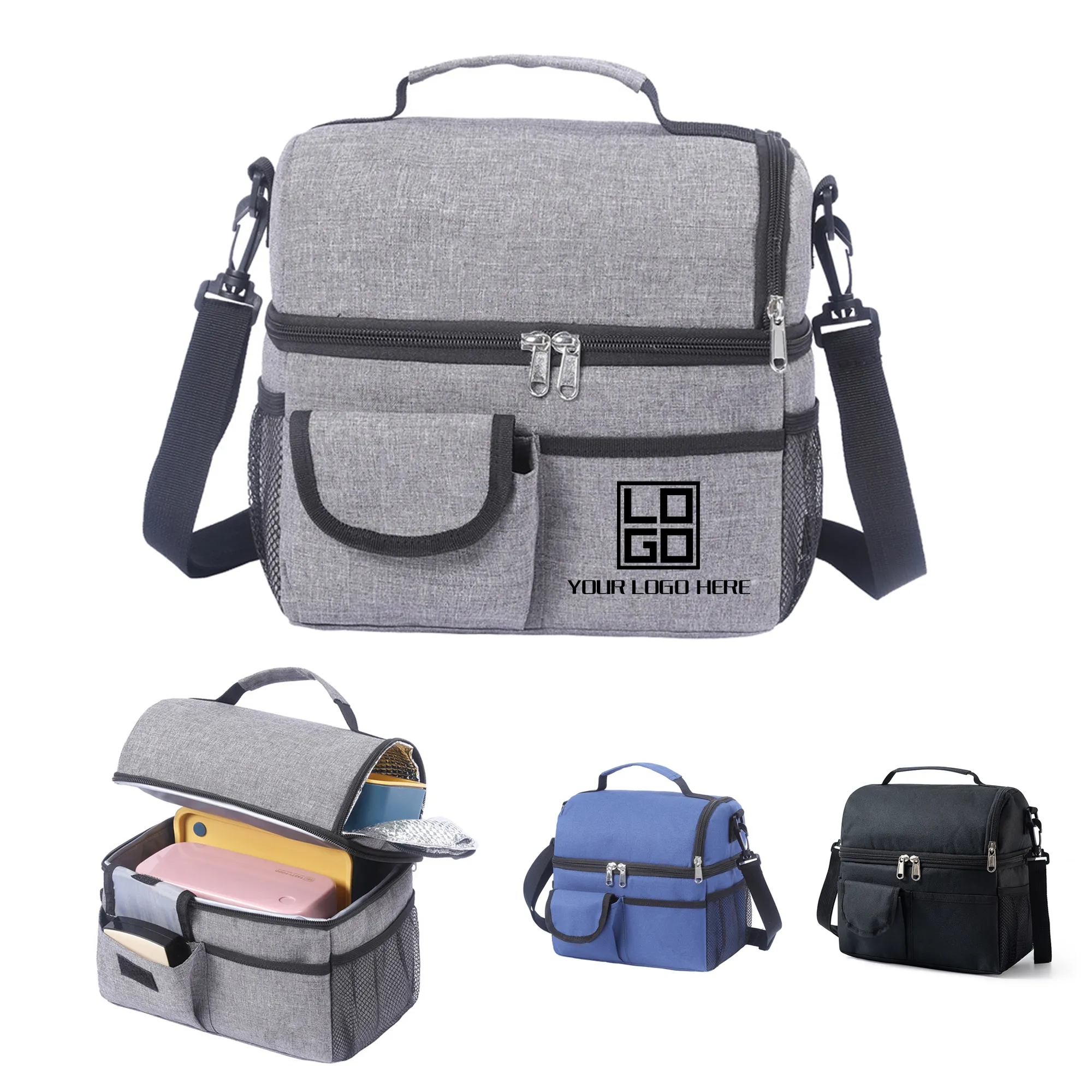 Portable Double-Layer Insulated Cooler Bag