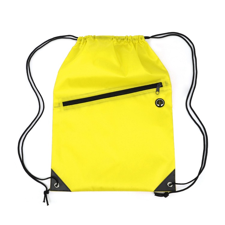 Drawstring Backpack with Front Zipper Pocket 117