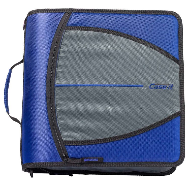 Case-It Mighty Zip Tab Binder - Blue 3" 2