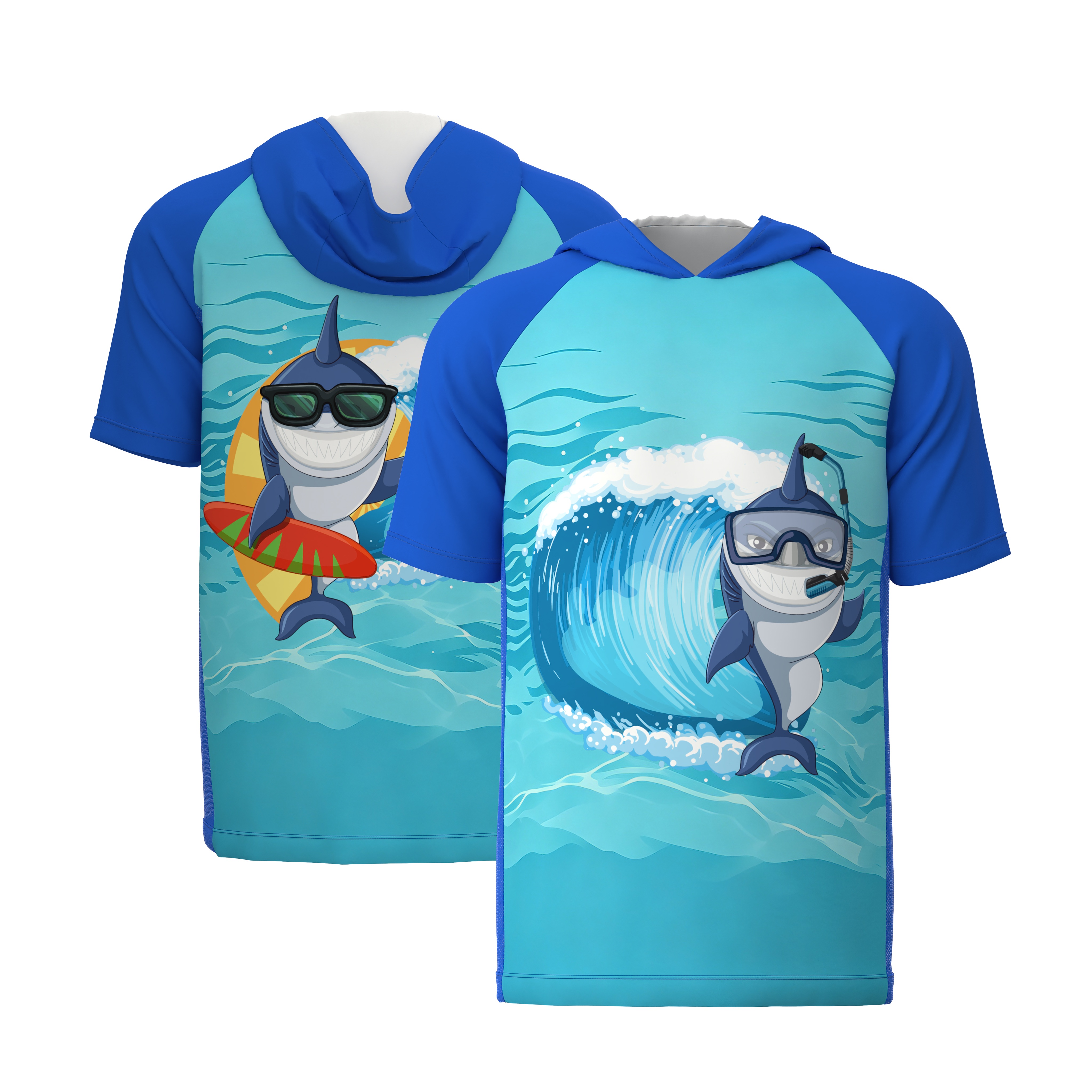 Custom UPF 50+ Short Sleeve Hooded Performance T-Shirt