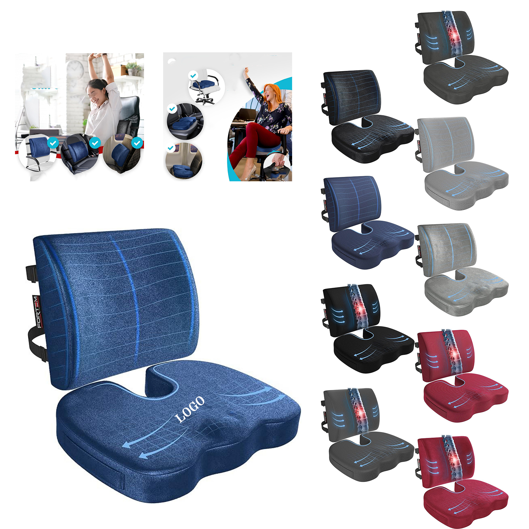 Memory Foam Seat Cushion and Lumbar Support 24
