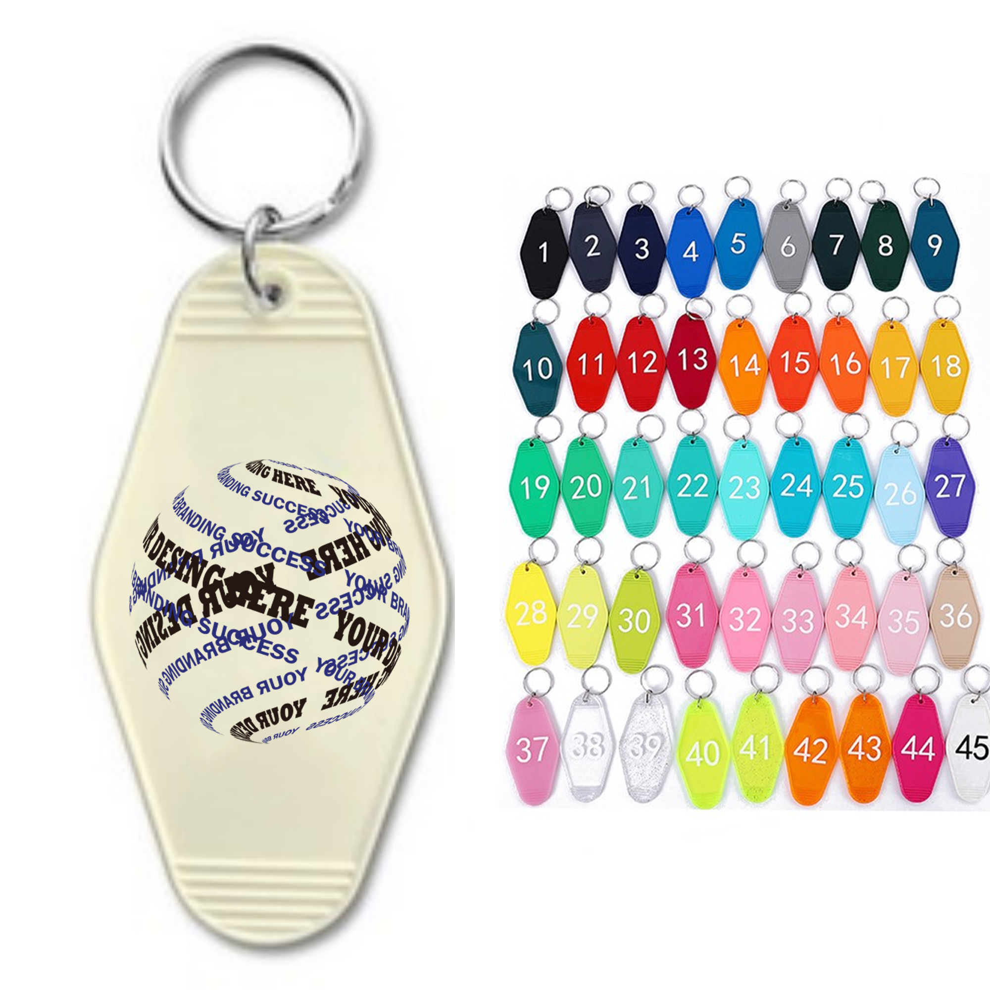Vintage Plastic Hotel Keychain Motel Key Tag 2