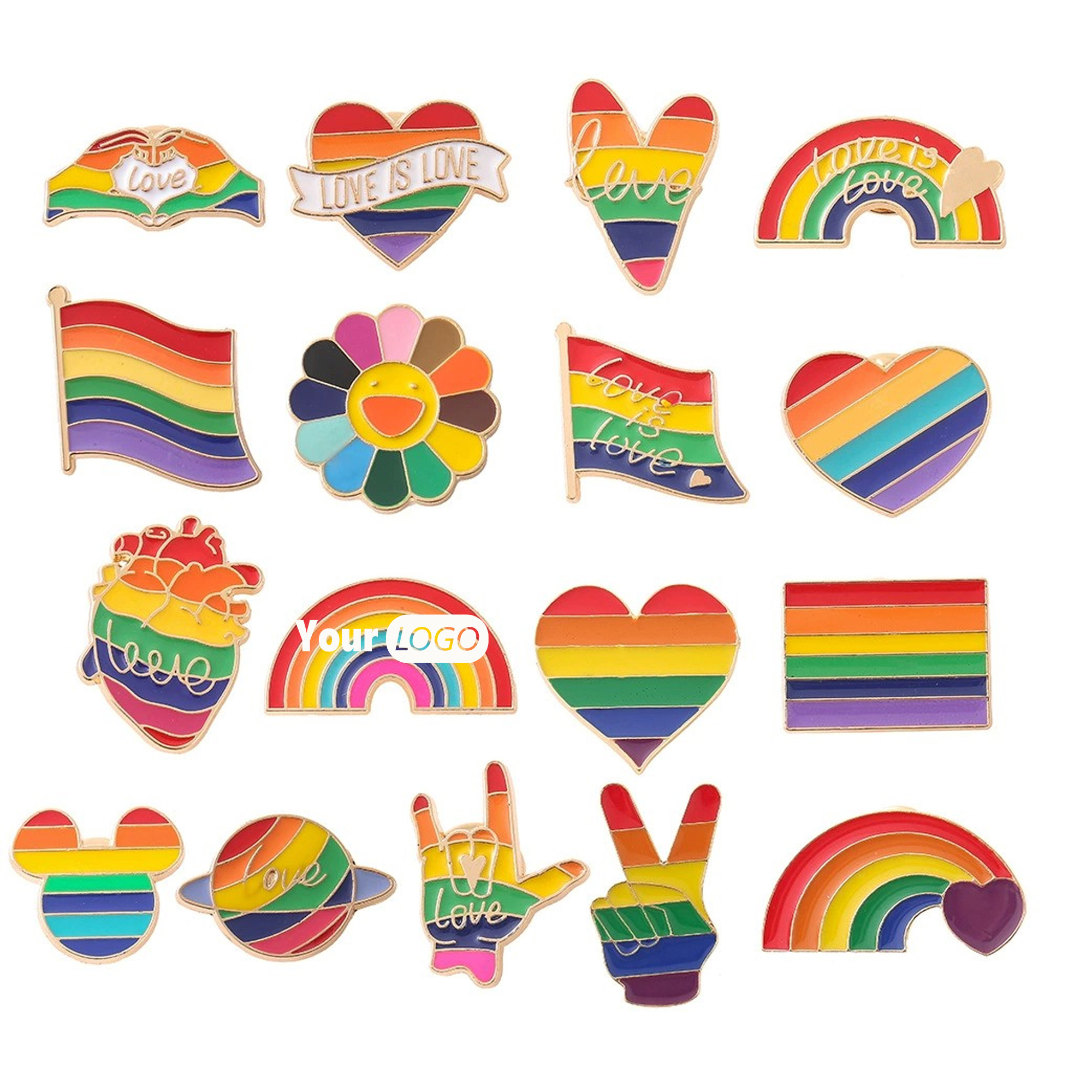 Enamel Brooches Lapel Pins Rainbow Color