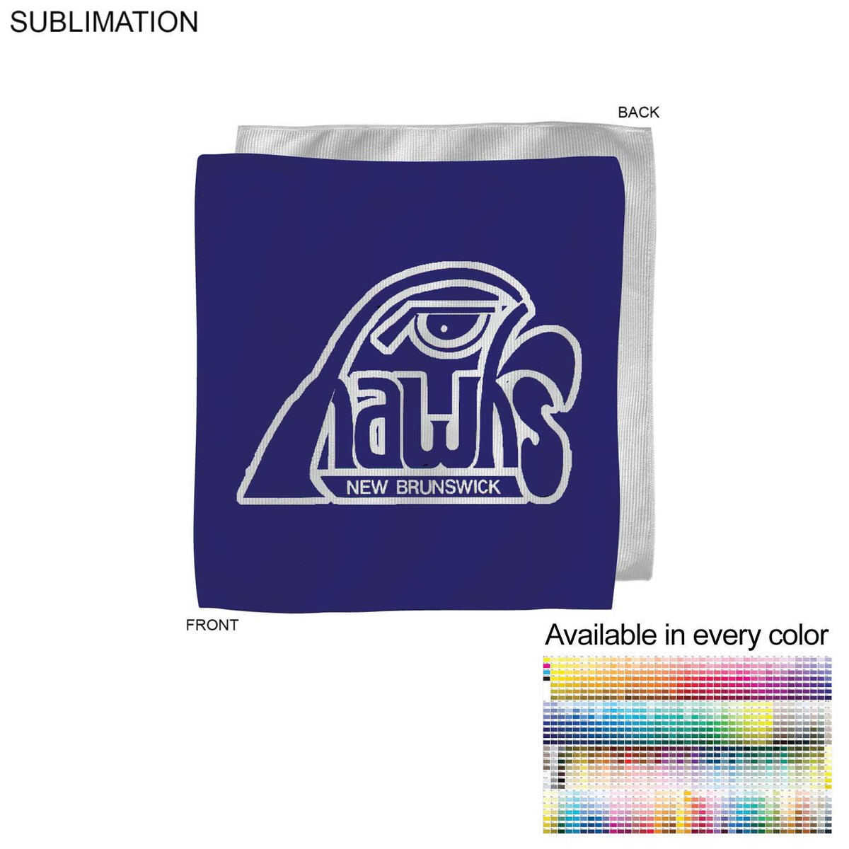 fiel Colored Microfiber Dri-Lite Terry Fan Cheering Skate Towel 12x12 Sublimated Edge to Edge 1 side #SU206-17