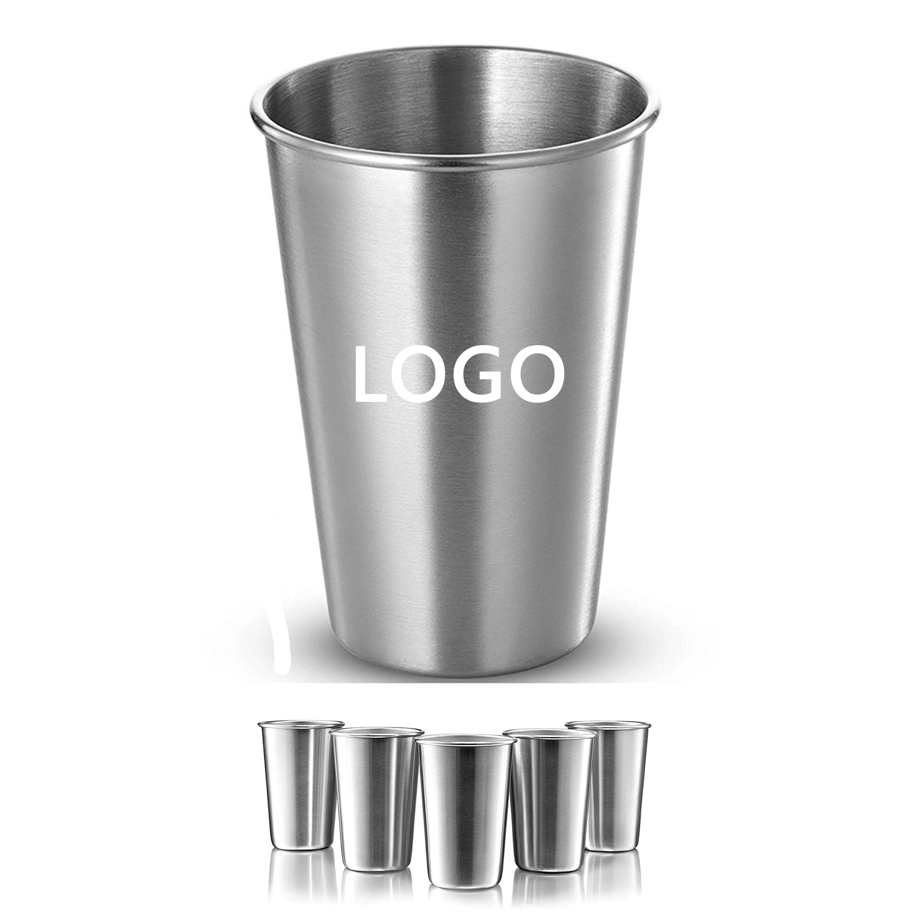 16 oz. Stainless Steel Pint Cups MOQ 50PCS