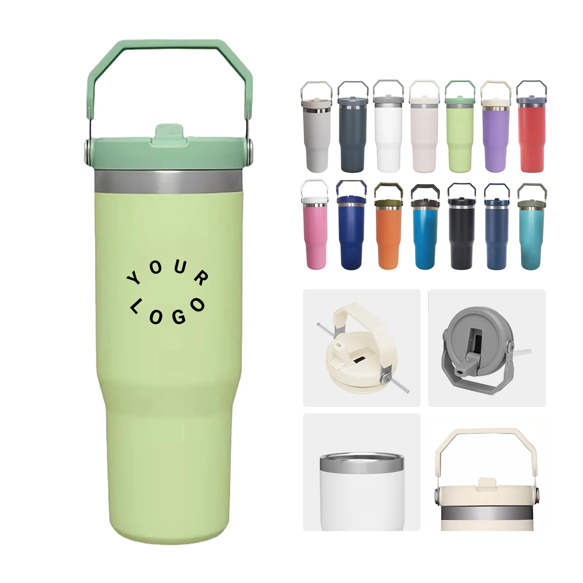 Large 30 oz Stainless Steel Tumbler with Smooth Rim