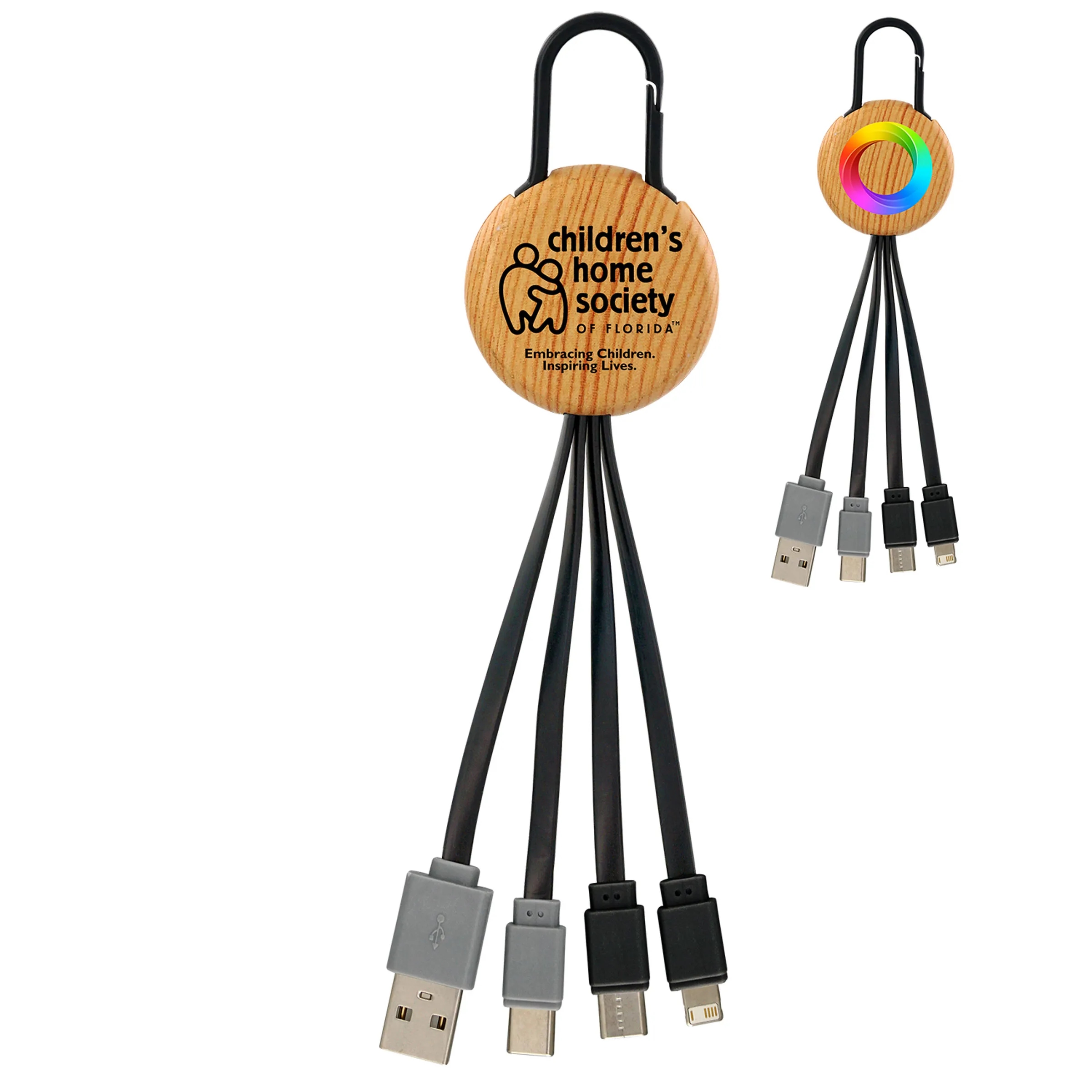 BAMBOO PATTERN CLIP DUAL INPUT 3 IN 1 CHARGING CABLE 2