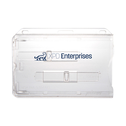 3.58" W x 2.46" H - Horizontal Rigid Card Holder (1 Color Imprint)