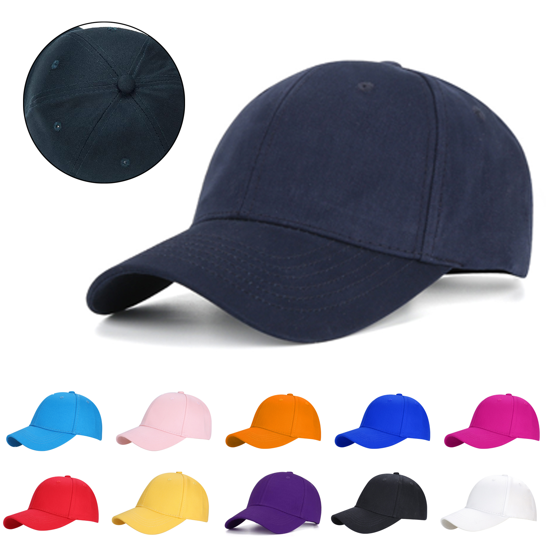 Kids Plain Cotton Adjustable Baseball Cap 6