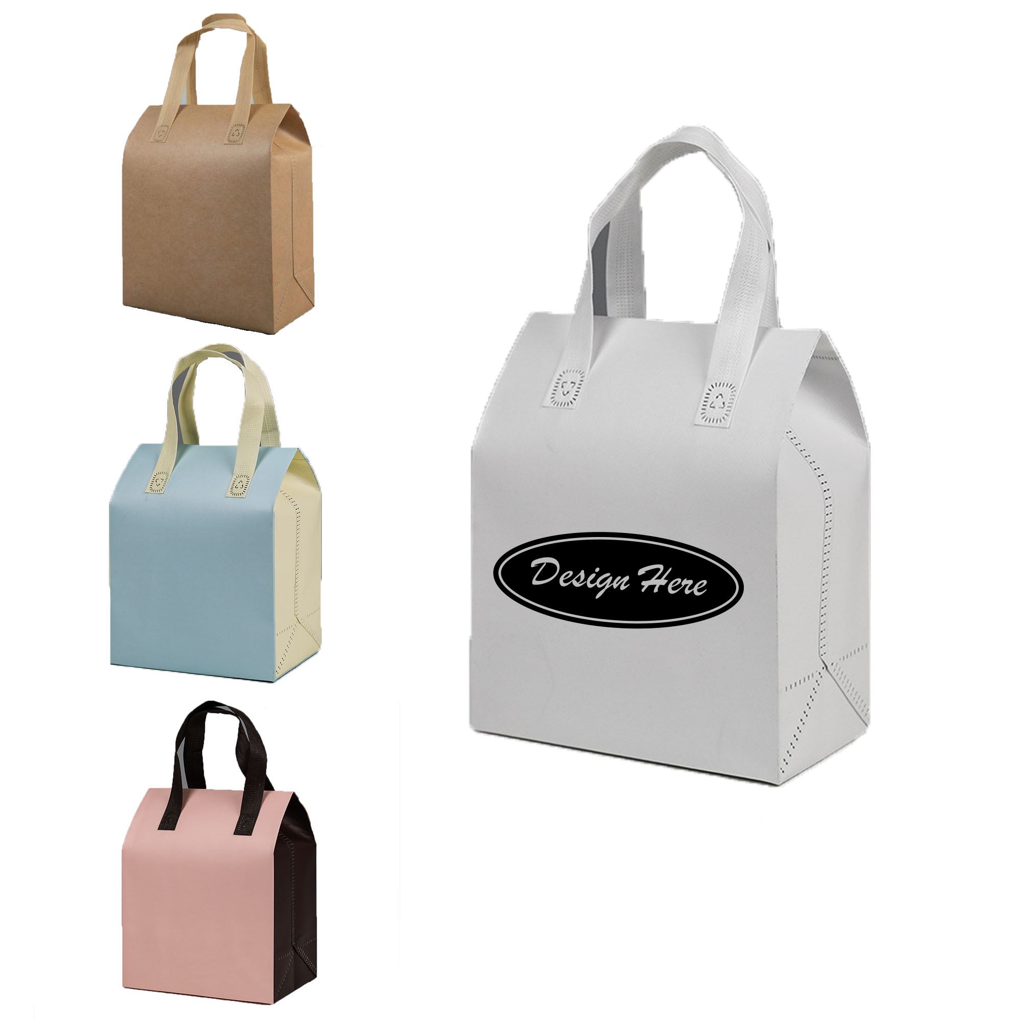 Eco-Friendly Kraft Paper Insulated Takeaway Cooler Bag 7