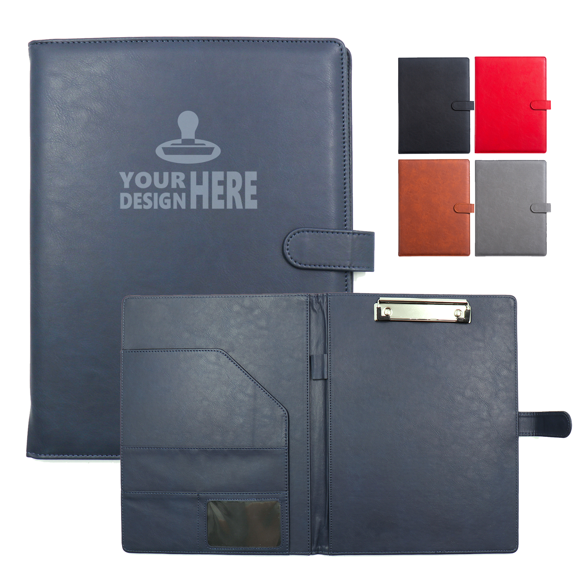 A4 Leather Padfolio Clipboard Folder With Magnetic Closure