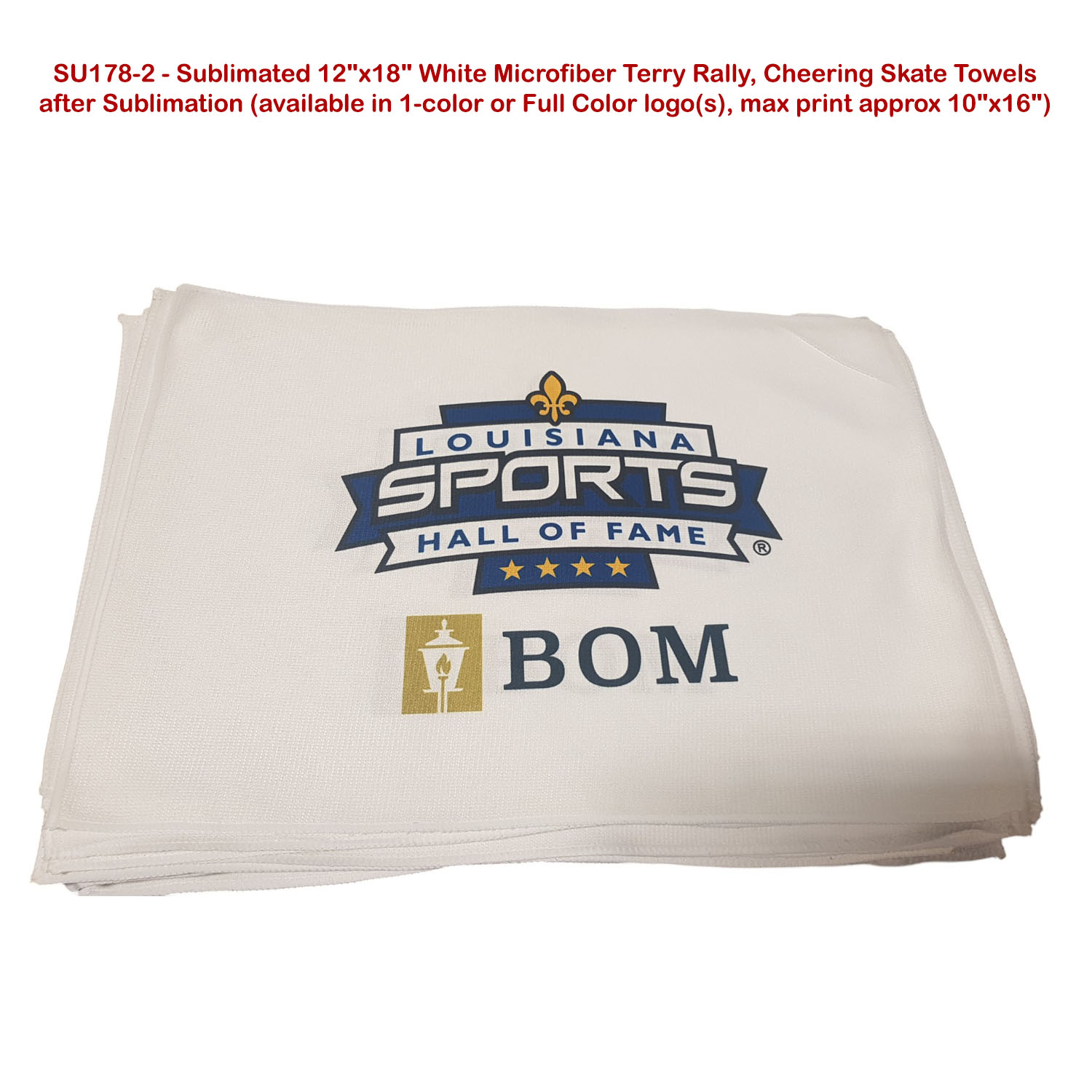 48 Hr Quick Ship - White Microfiber Dri-Lite Terry Sponsorship Rally Towel, 12x18, Sublimated 21