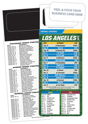 Pro Football Schedule Magnet - Peel and Stick Business Card (3.5x9)