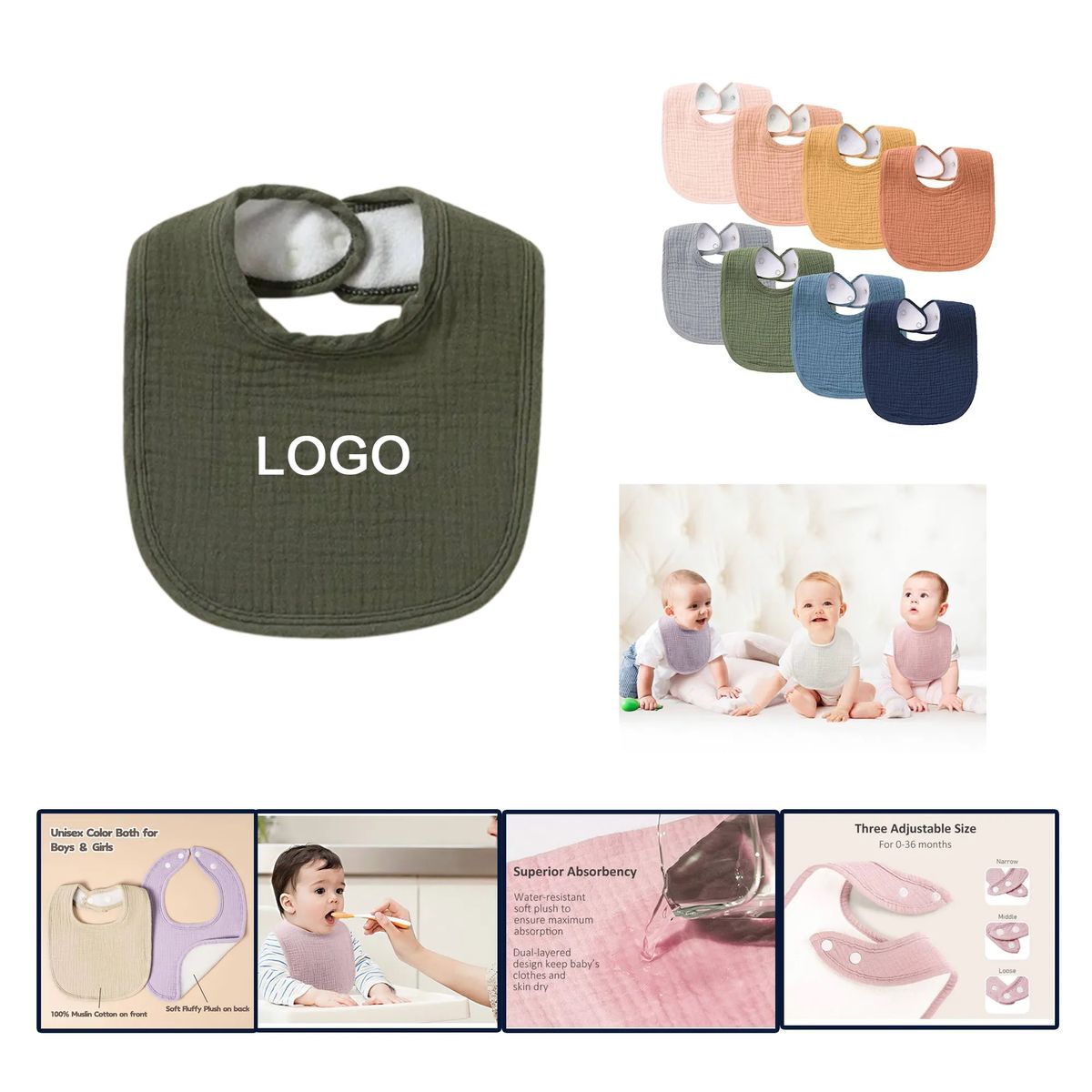 Soft Baby Bib Absorbent Saliva Towel