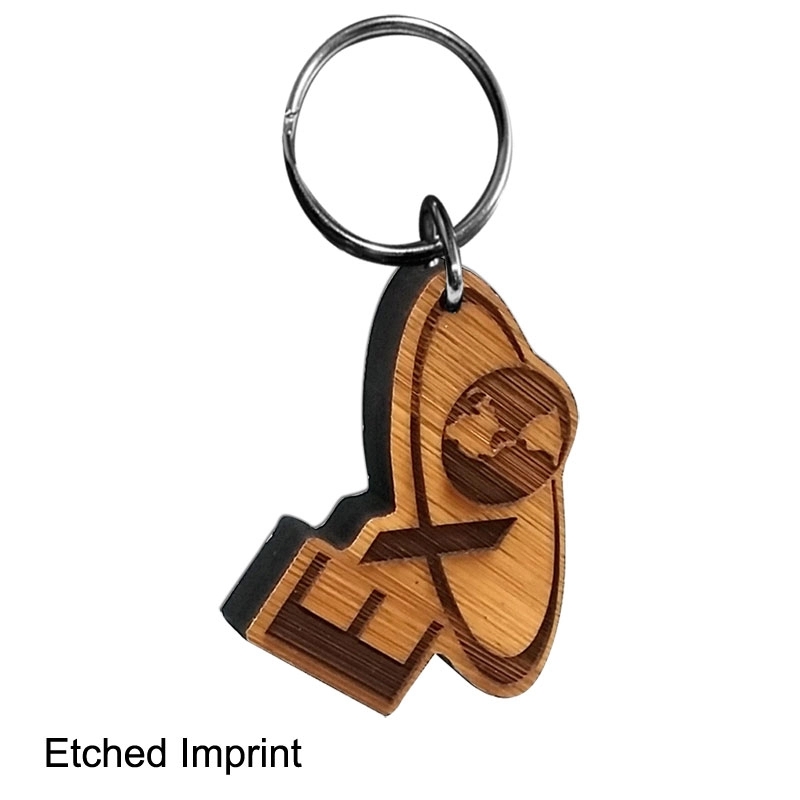 Custom Laser Etched Bamboo Keychain 13