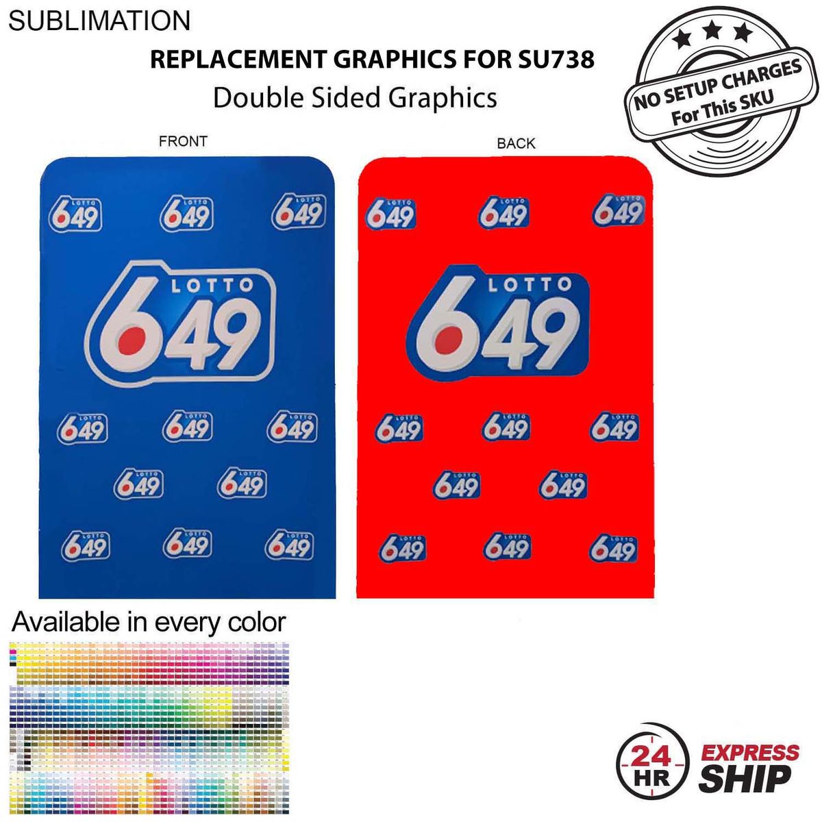 fiel 24Hr Express Ship -Replacement Graphics Double Sided 5'W x 90"H EuroFit Tension Fabric Slip on cover #SU748-4
