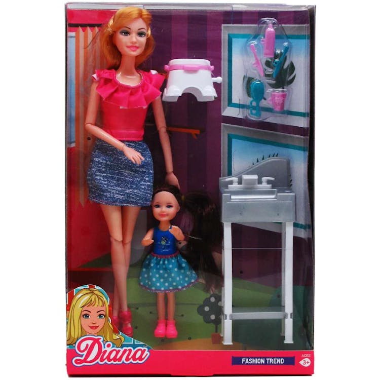 Diana Fashion Dolls with Mini Doll 11.5" - Assorted 3