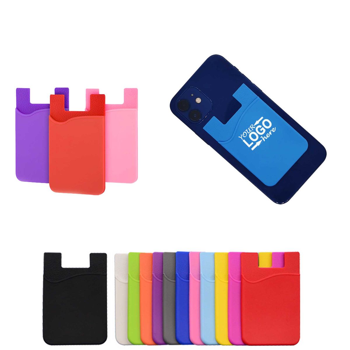Stick-on Silicone Phone Back Pocket Wallet Card Holder 2
