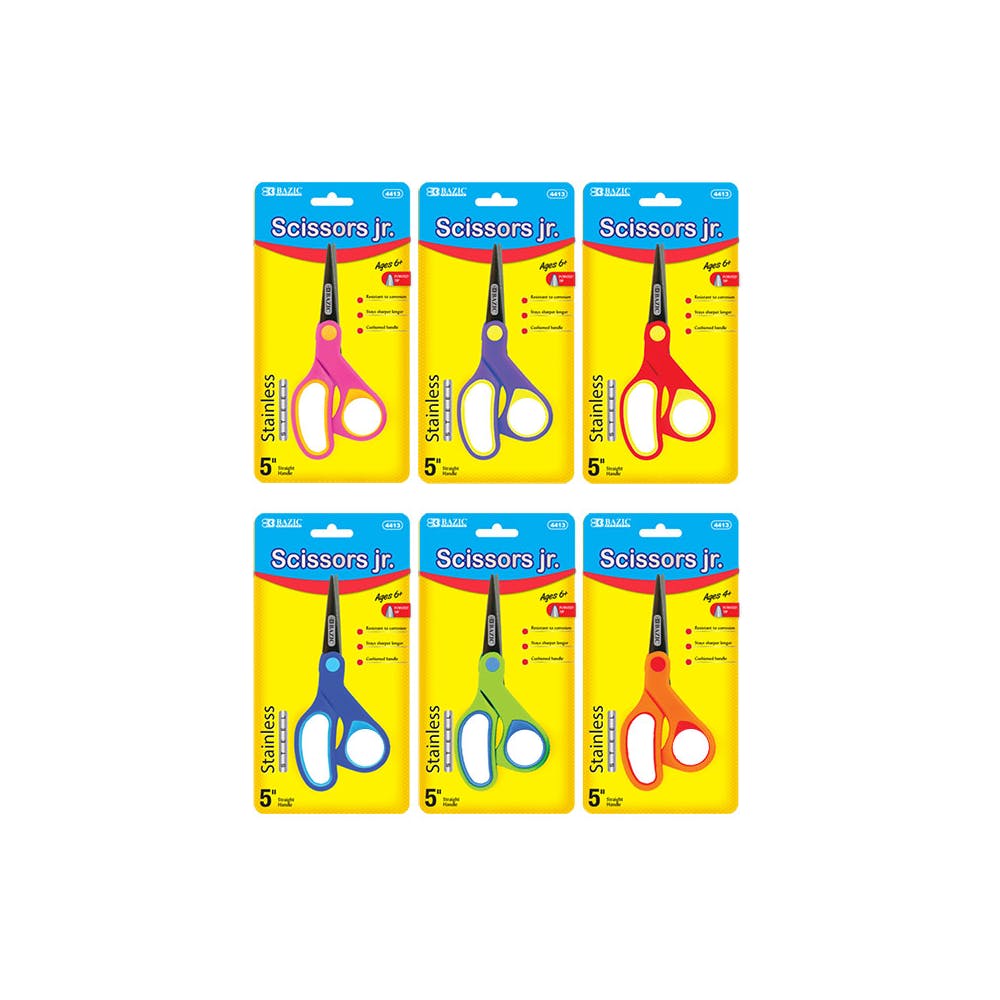 5" Pointed Tip Scissors - Soft Grip Stainless Steel 3
