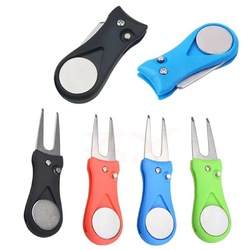 Golf Divot Repair Tool Foldable Stainless Steel Switchblade