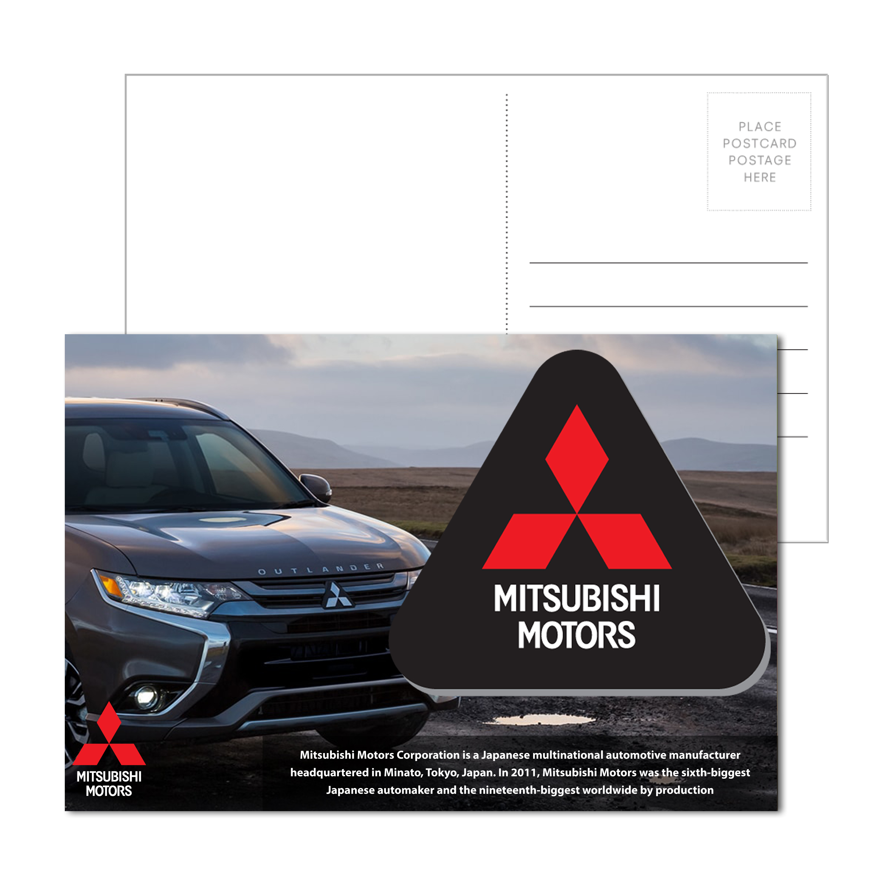 Post Card w/Full Color Triangle Coaster