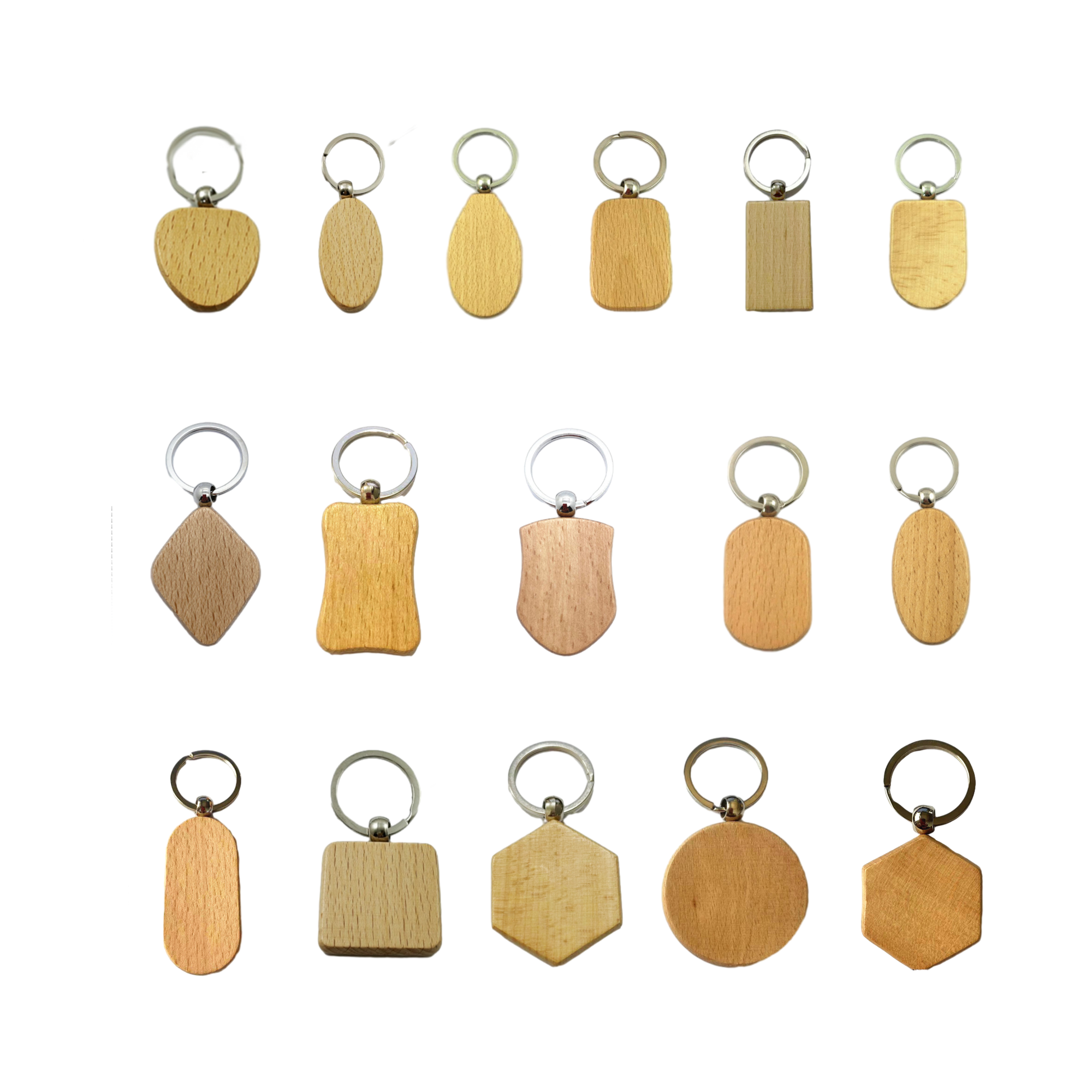 Natural Wood Grain Custom Keychain 6