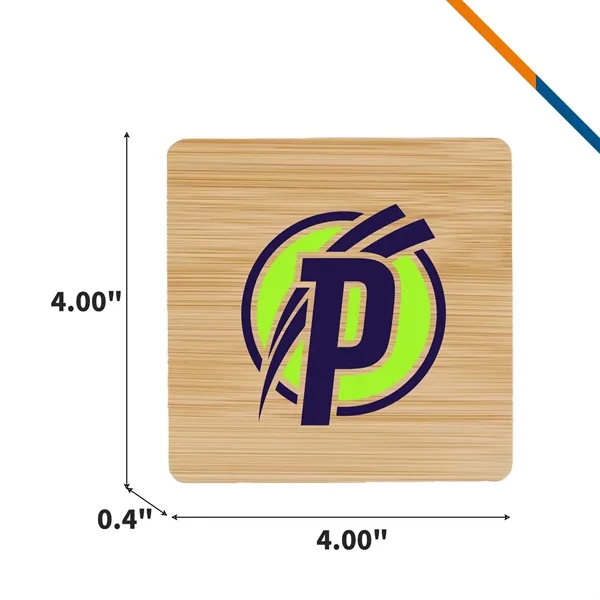 Custom 4.0 Bamboo Square Coaster Polished Finish — Sustainable Hospitality Accent 2