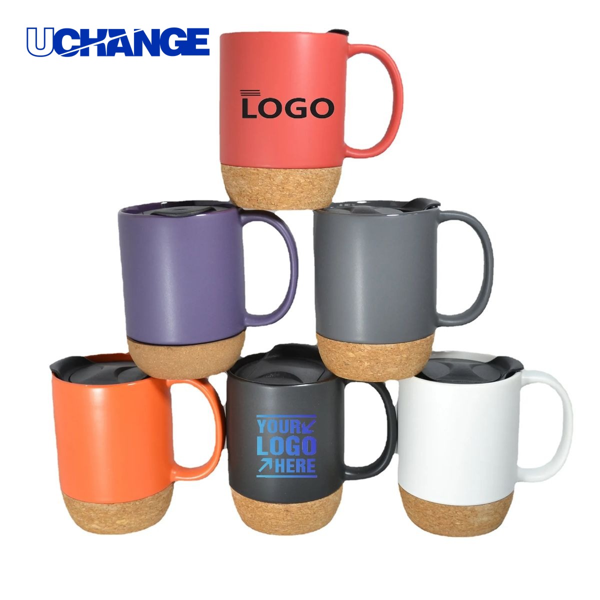 14oz Cork Bottom Ceramic Coffee Mug